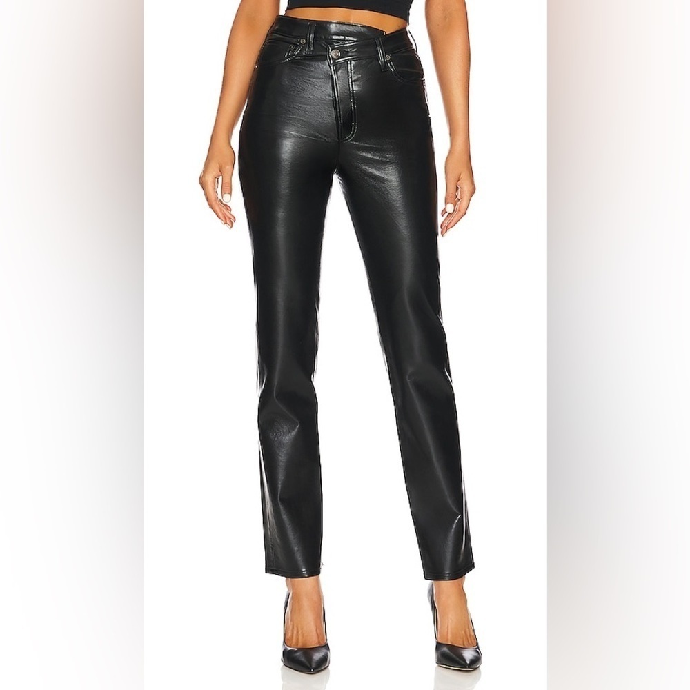 Agolde Criss Cross Recycled Leather Straight in Detox Size 29 NWT Brand New